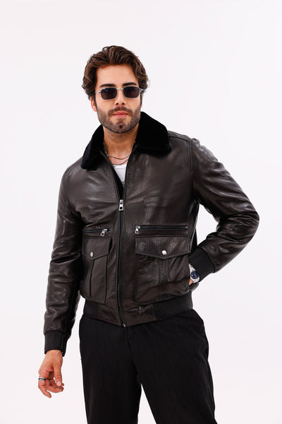 The Ardent Black Lambskin Men Leather Jacket