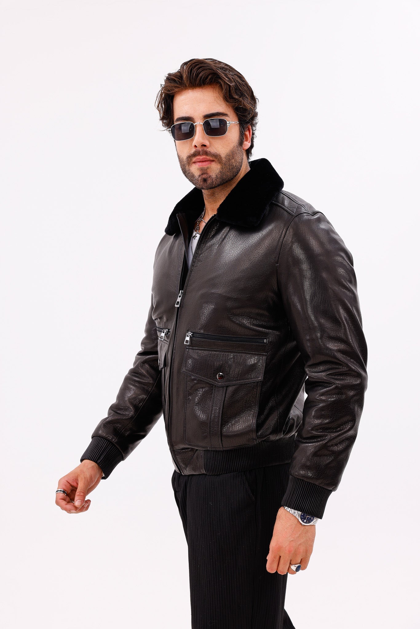 The Ardent Black Lambskin Men Leather Jacket