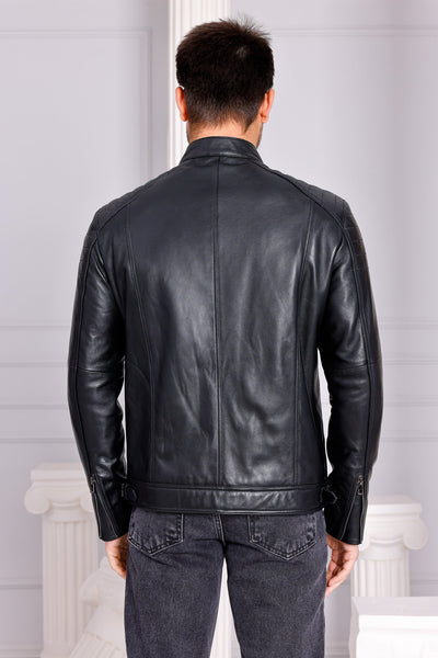 The Argento Black Leather Men Jacket