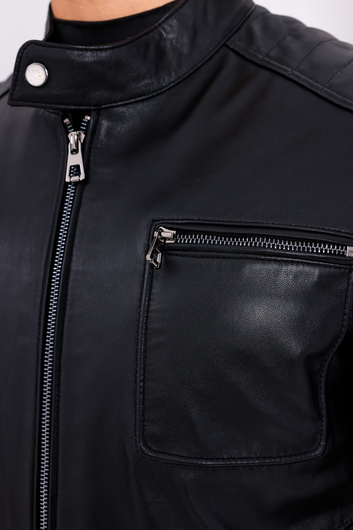 The Argento Black Leather Men Jacket