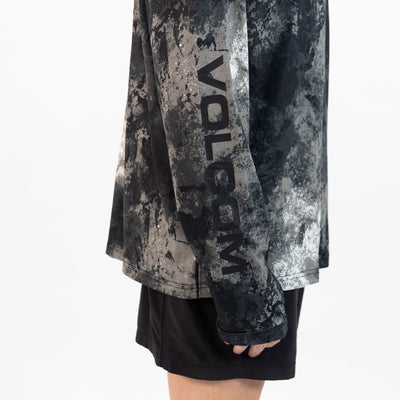 Volcom Surf Vitals Stack Hooded Long Sleeve Shirt - Black
