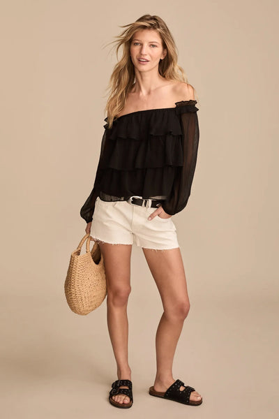 [134655-110] WOMENS LUCKY BRAND MID RISE FESTIVAL SHORT - WHITE LIES WASH