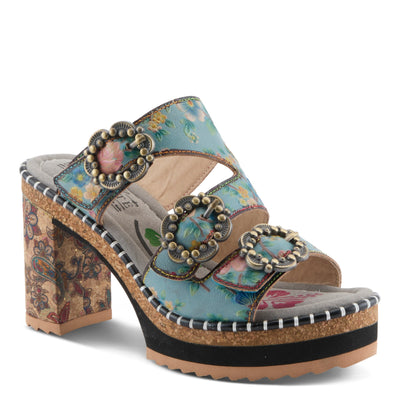 L'Artiste L'ARTISTE MILEMARKER SANDAL sandal in beige multi with handcrafted leather design