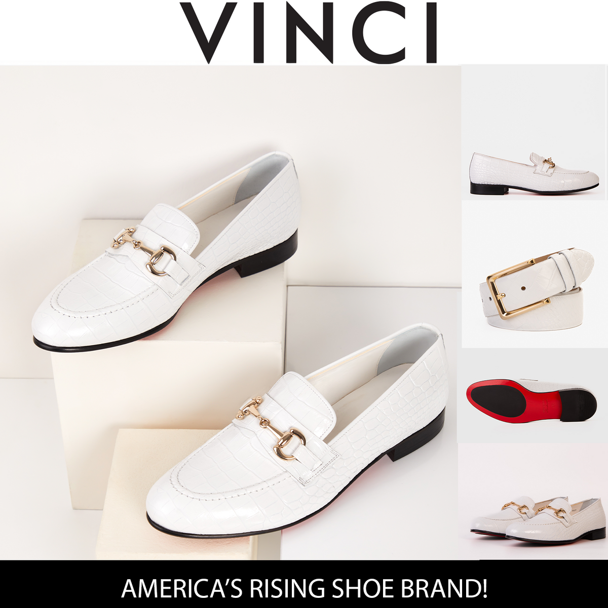 Vinci Leather The Monaco White Leather Men Shoe Bit Loafer – product view 9