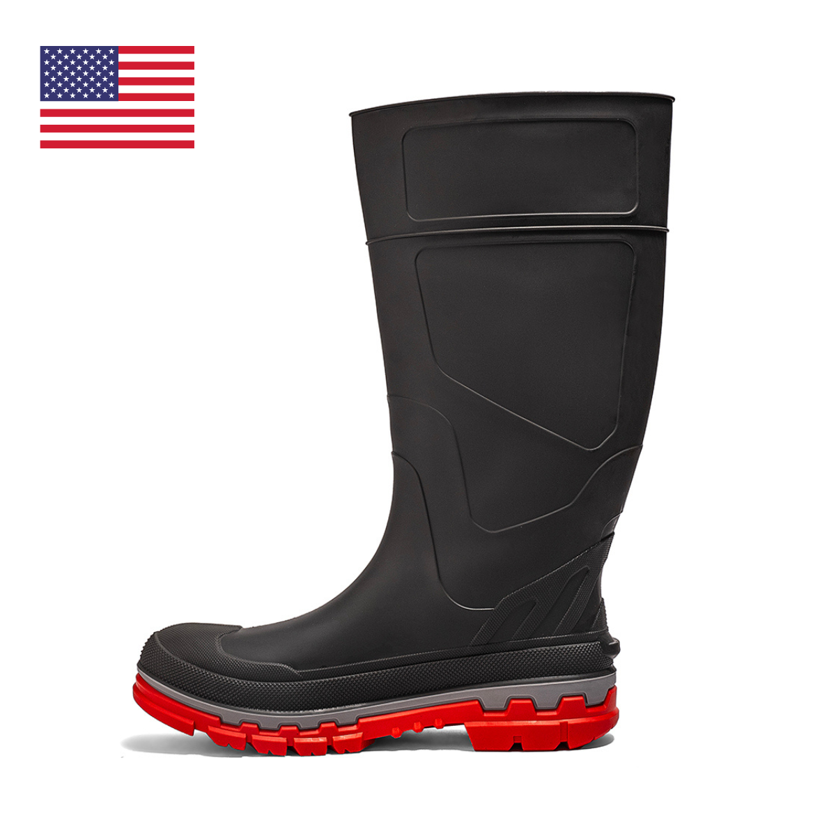 Kickaxe 15" Waterproof Rubber Boot - Grey/Orange – product view 2