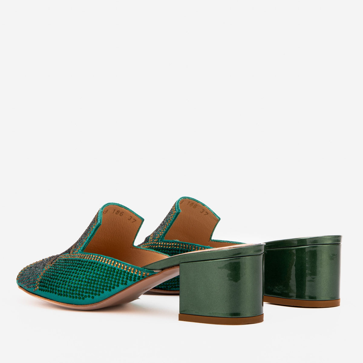Vinci Leather The Magnolia Green Glitter Leather Women Sandal – product view 6