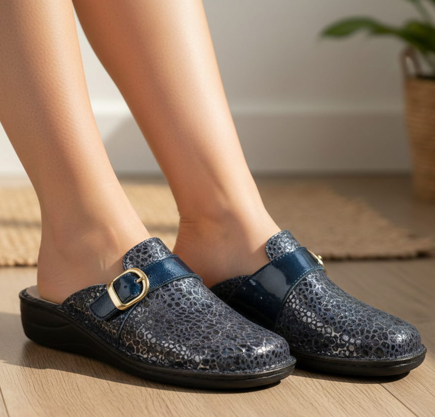 Marge Adjustable Leather Mule