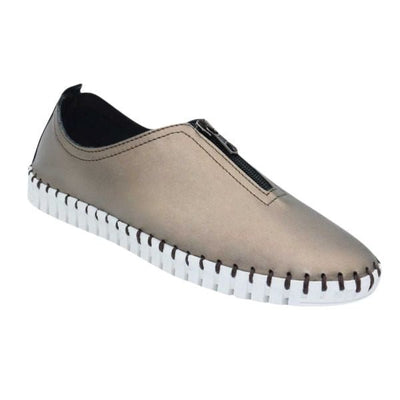 Eric Michael Marlo Leather Zipper Slip-On Sneaker