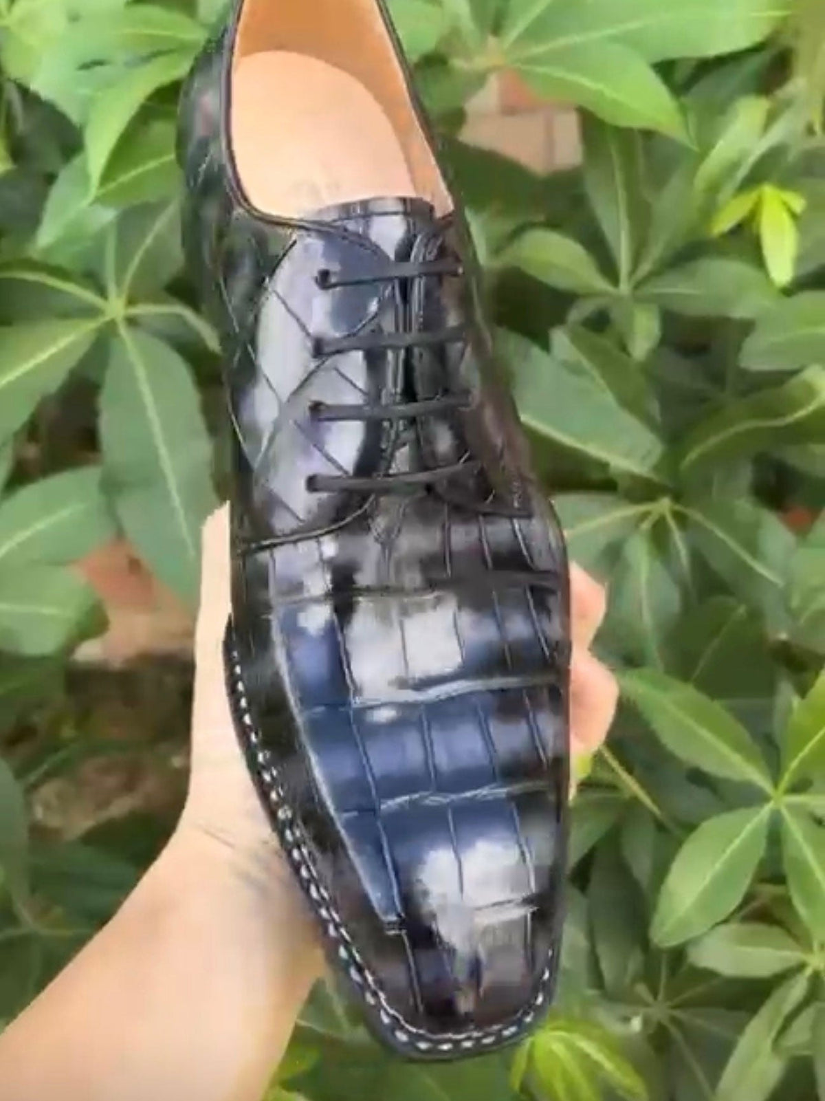 Maurice Maryland Custom Alligator Oxford - Black/Grey – product view 1