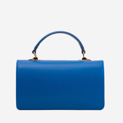 Vinci Leather The Zoe Multicolor Tweed & Blue Leather Handbag – product view 3