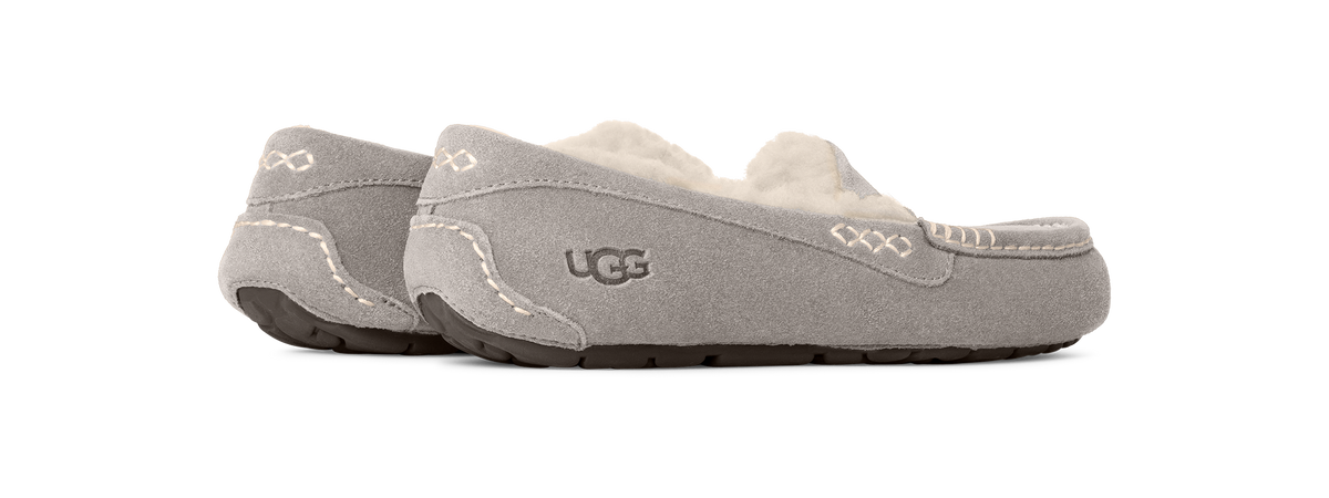 UGG Ansley Womens Slippers — Light Grey Suede