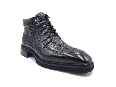 Carrucci Shoes Alligator Embossed Lace Up Boots Men's Calfskin Leather KB516 50 view 7