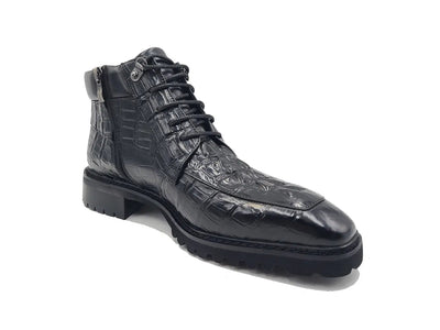 Carrucci Shoes Alligator Embossed Lace Up Boots Men's Calfskin Leather KB516 50 view 8