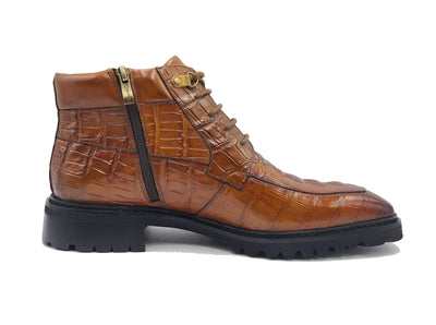 Carrucci Shoes Alligator Embossed Lace Up Boots Men's Calfskin Leather KB516 50 view 10