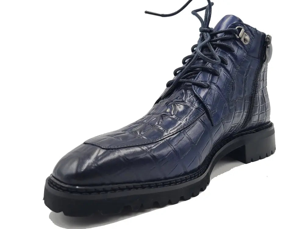 Carrucci Shoes Alligator Embossed Lace Up Boots Men's Calfskin Leather KB516 50 view 15