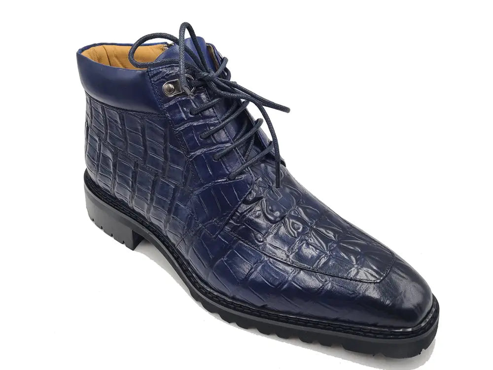 Carrucci Shoes Alligator Embossed Lace Up Boots Men's Calfskin Leather KB516 50 view 17