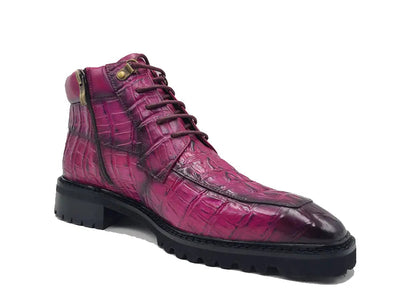 Carrucci Shoes KB Alligator Embossed Men's Leather Boots KB516 50 side view