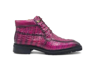 Carrucci Shoes KB Alligator Embossed Men's Leather Boots KB516 50 front view
