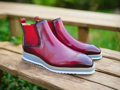 Carrucci Shoes Patina Chelsea Men's Calfskin Leather KB515 15 front view