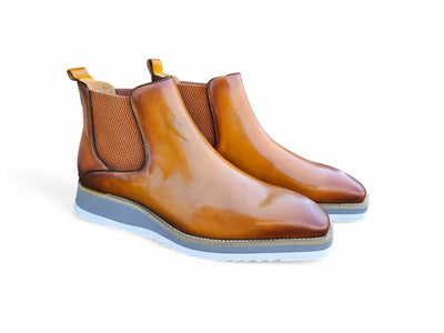 Carrucci Shoes Patina Chelsea Men's Calfskin Leather KB515 15 top view