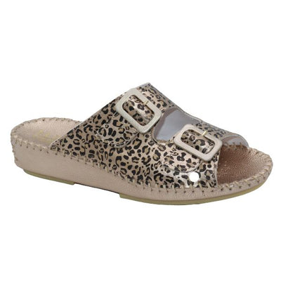 Jen Animal Print Leather Slide