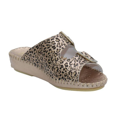 Jen Animal Print Leather Slide