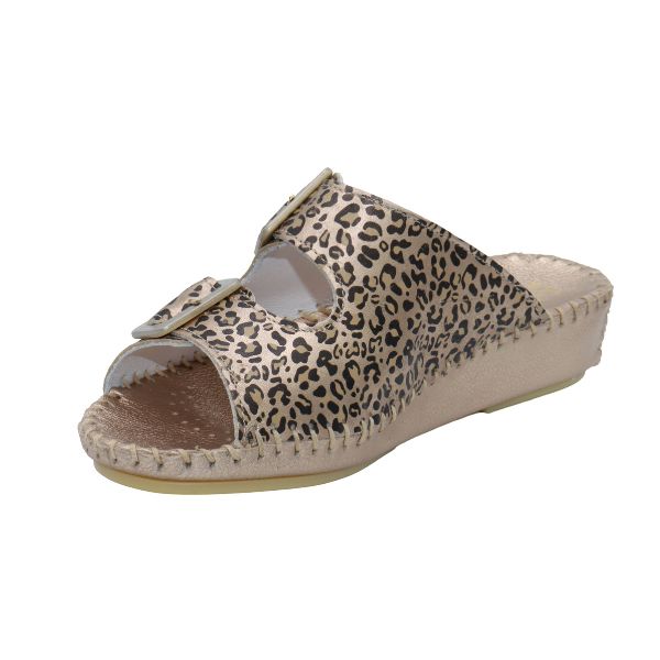 Jen Animal Print Leather Slide