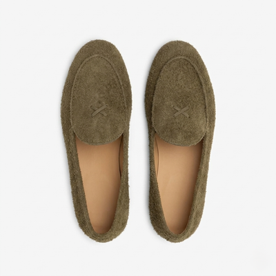 Del Toro Shoes Men's Antelope Textured Suede Milano Loafer