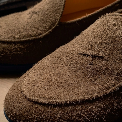 Del Toro Shoes Men's Antelope Textured Suede Milano Loafer