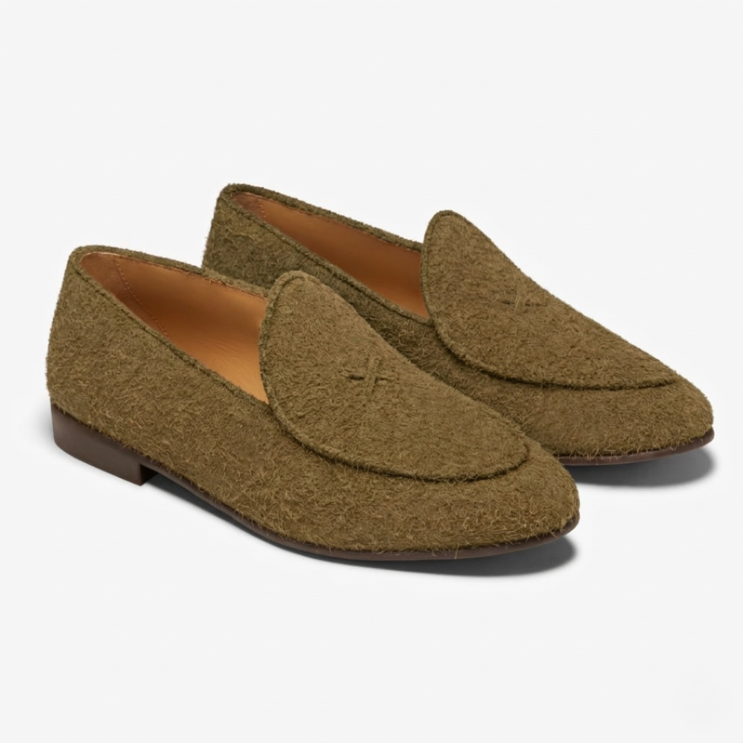Del Toro Shoes Men's Antelope Textured Suede Milano Loafer
