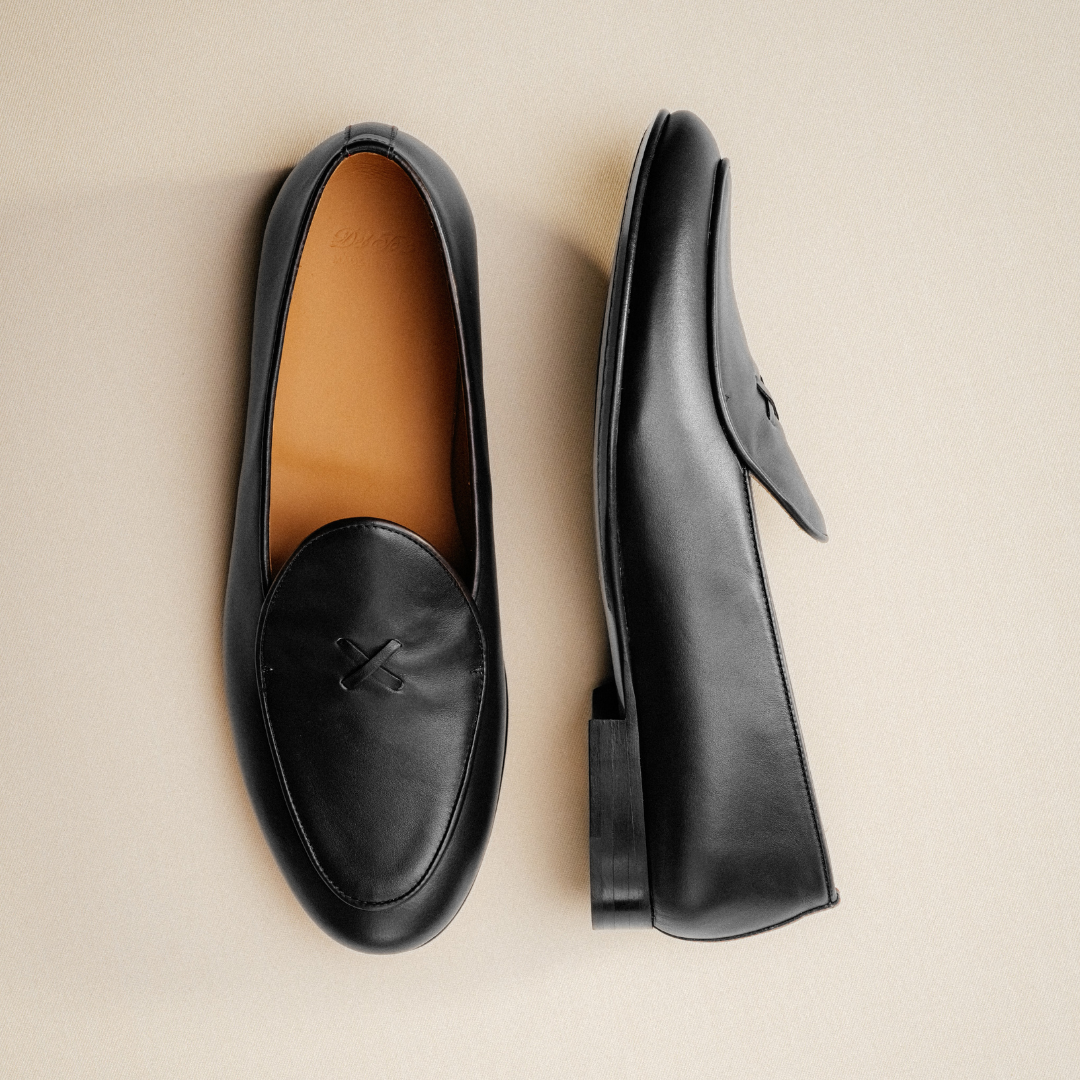 Del Toro Shoes Men's Black Leather Milano Loafer – product view 1