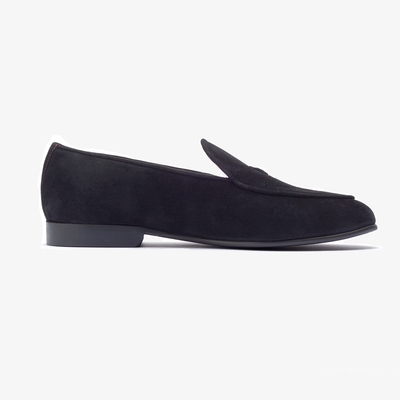 Del Toro Shoes Men's Black Suede Milano Loafer