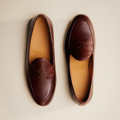 Del Toro Shoes Men's Brown Leather Milano Loafer