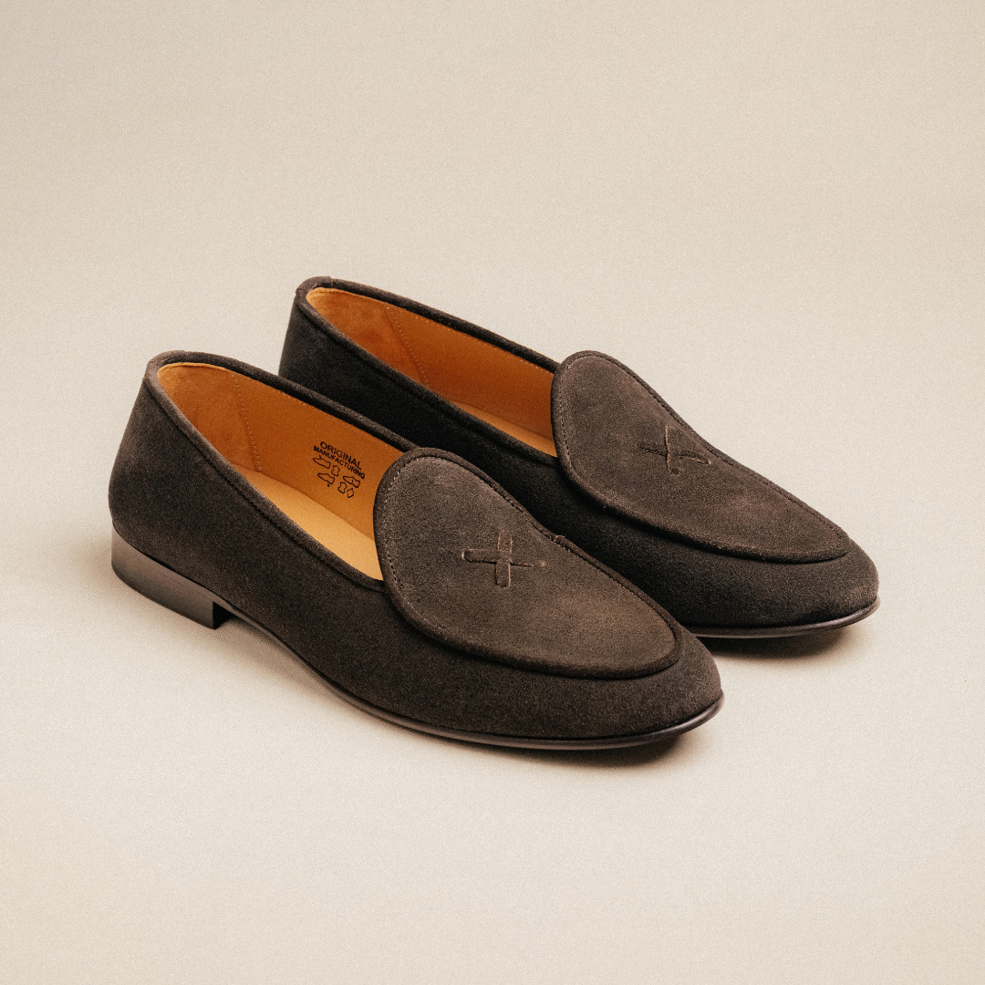Del Toro Shoes Men's Chocolate Suede Milano Loafer