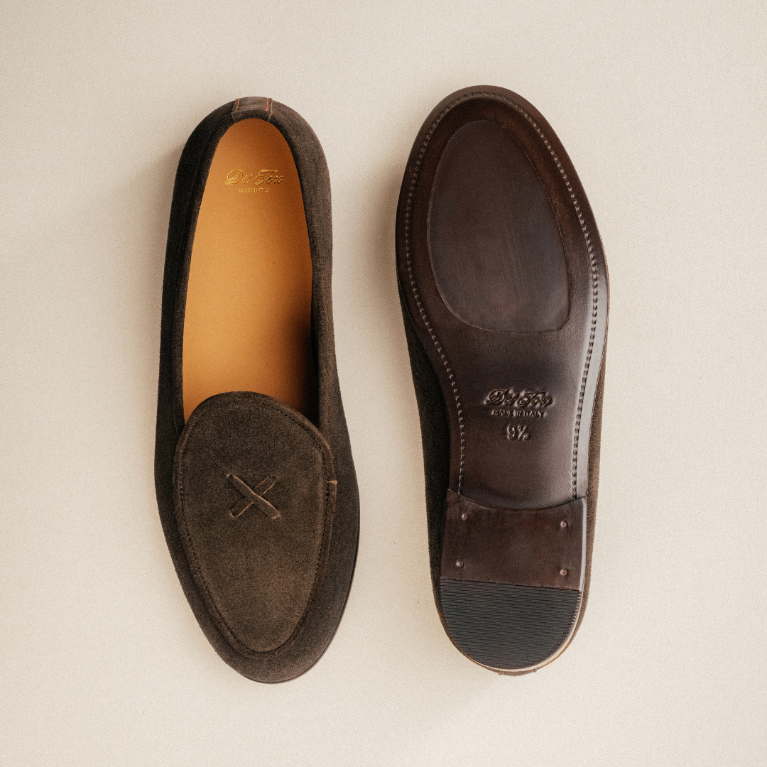 Del Toro Shoes Men's Chocolate Suede Milano Loafer