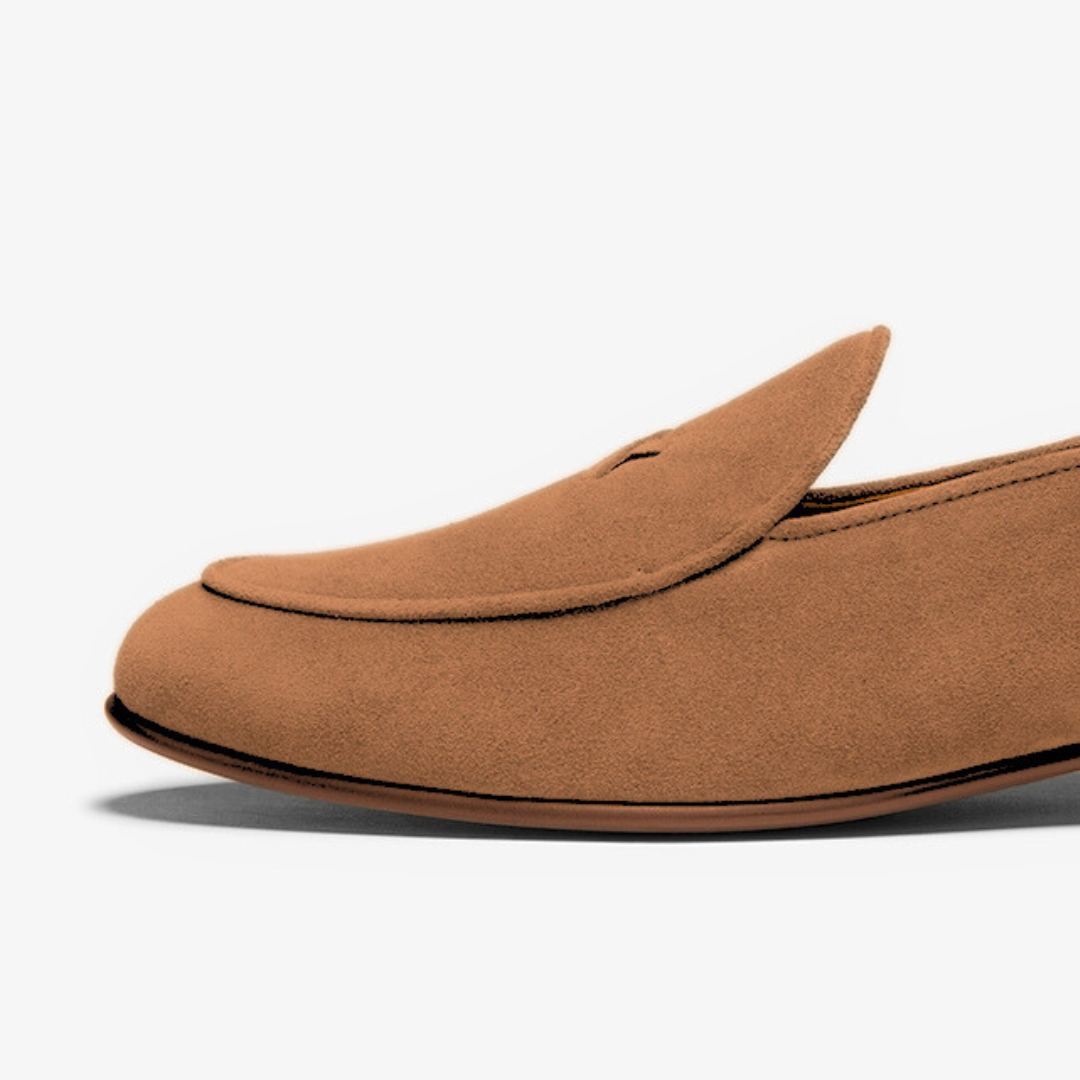 Del Toro Shoes Men's Cognac Suede Milano Loafer