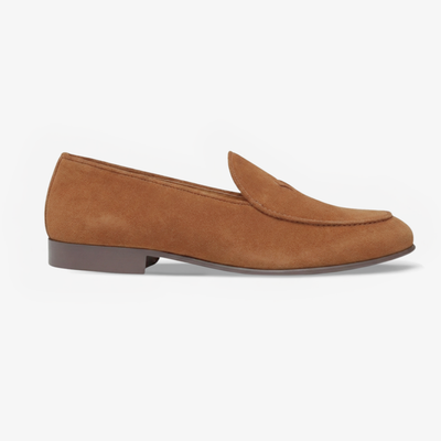 Del Toro Shoes Men's Cognac Suede Milano Loafer