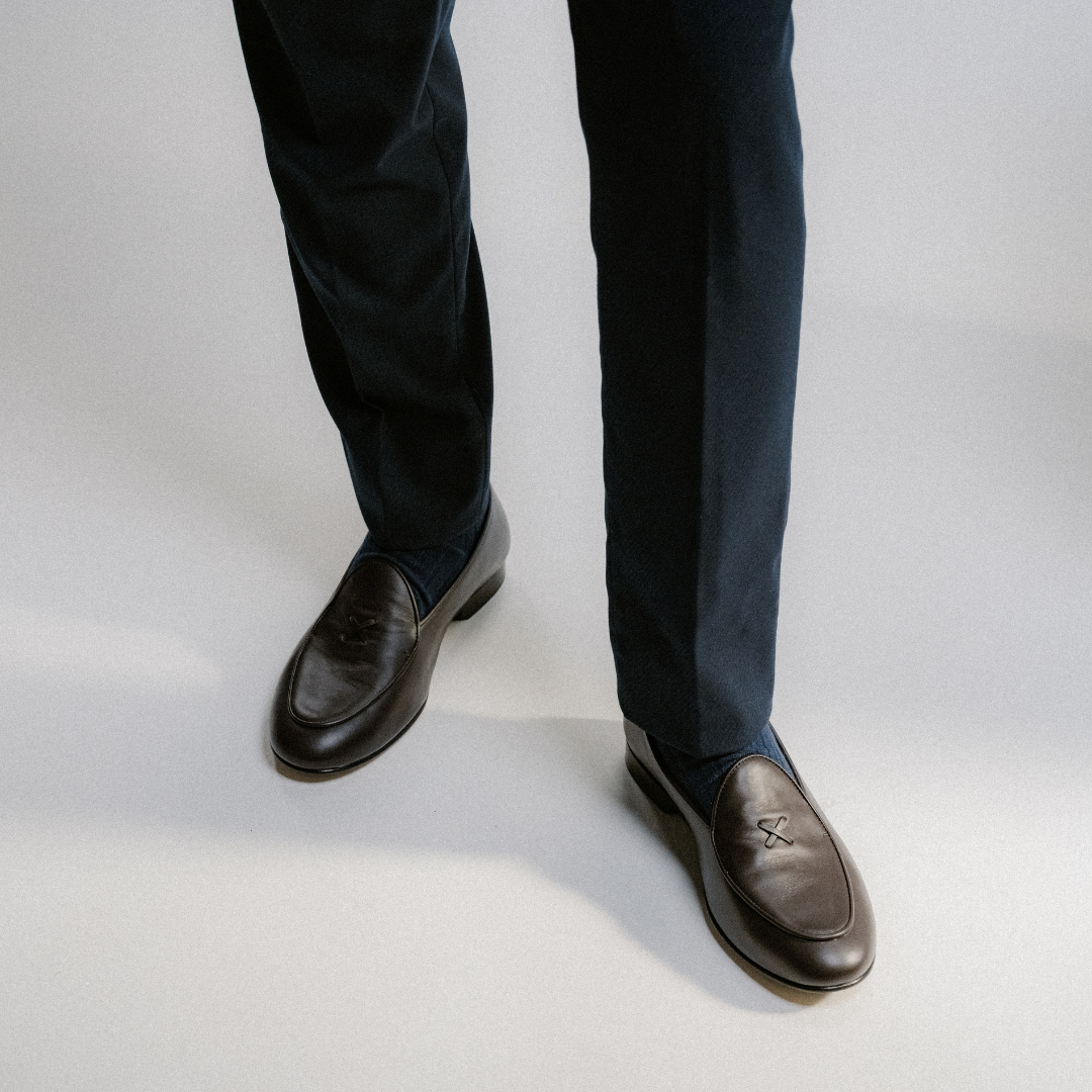 Del Toro Shoes Men's Dark Brown Leather Milano Loafer