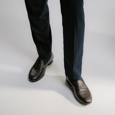 Del Toro Shoes Men's Dark Brown Leather Milano Loafer