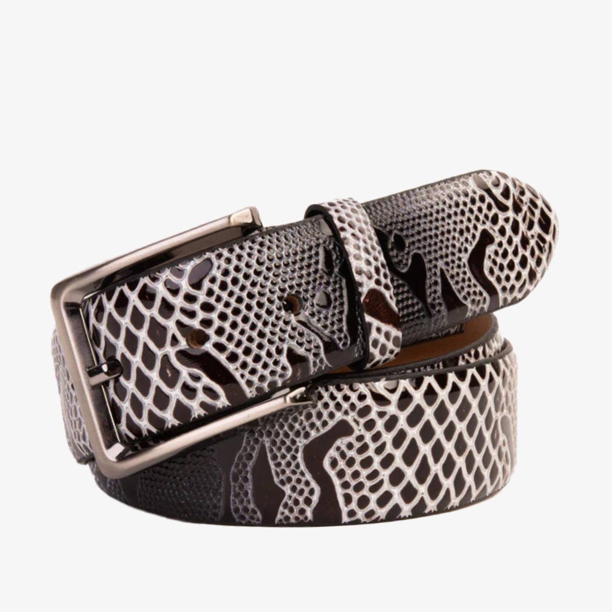 Vinci Leather The Milano Black/White Leather Belt Limited Edition – product view 1