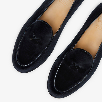 Del Toro Shoes Men's Black Velvet Milano Loafer
