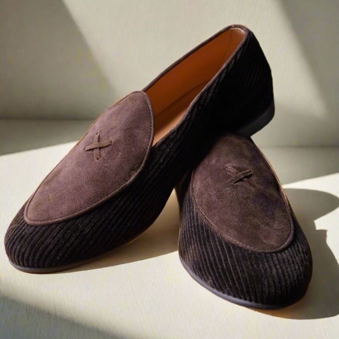 Del Toro Shoes Men's Brown Corduroy Milano Loafer