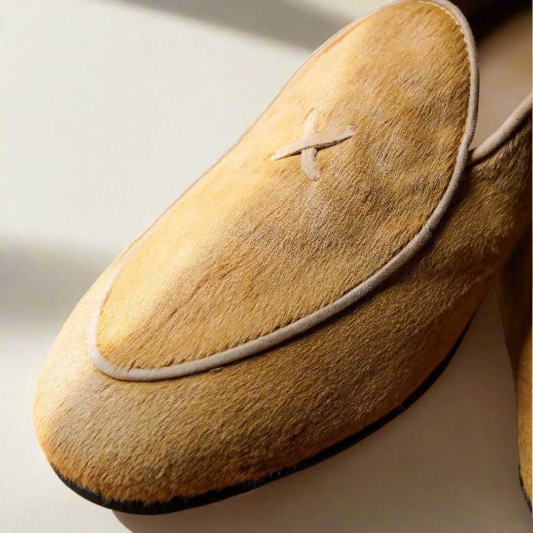 Del Toro Shoes Men's Camel Pony Hair Milano Loafer