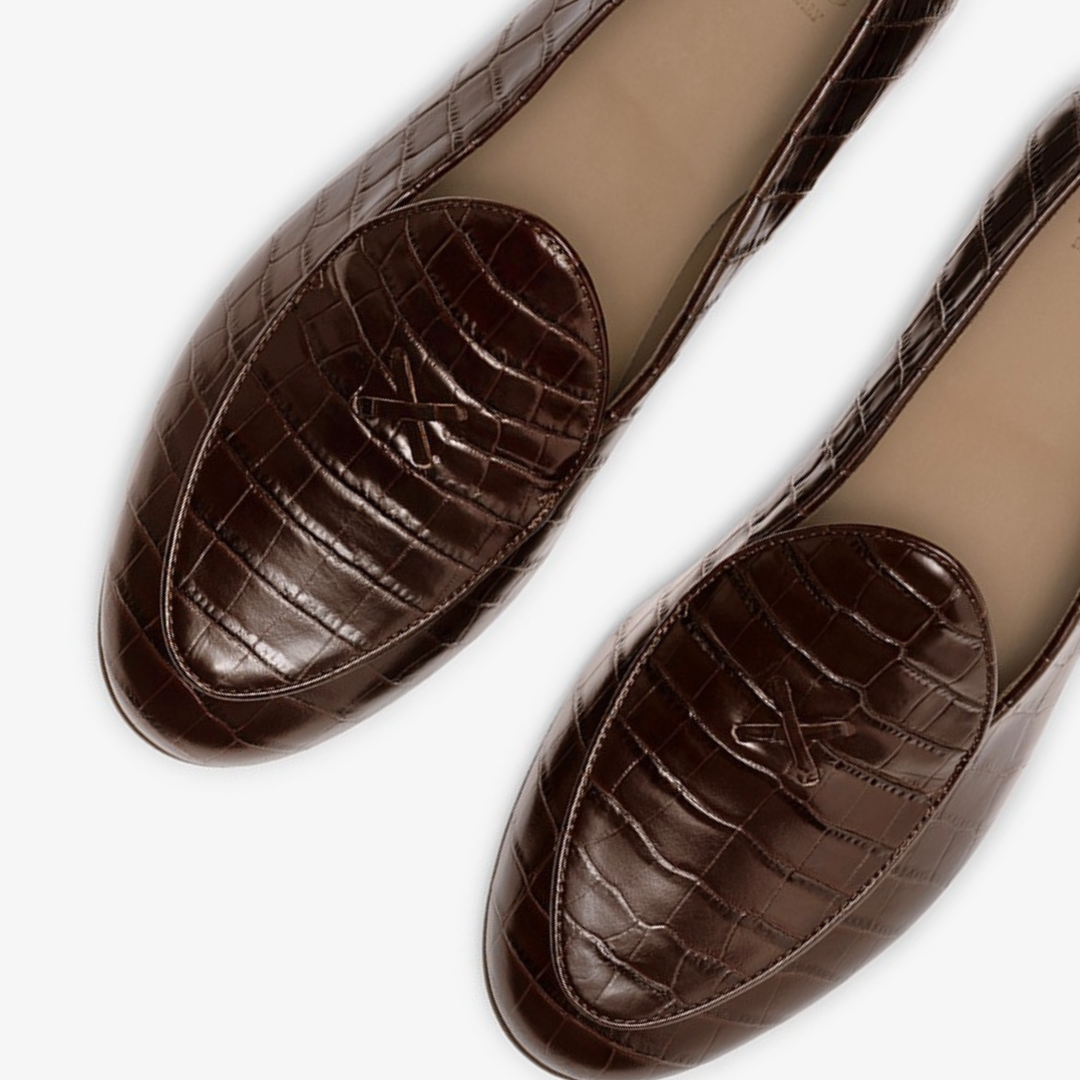 Del Toro Shoes Men's Chocolate Full Croc Milano Loafer