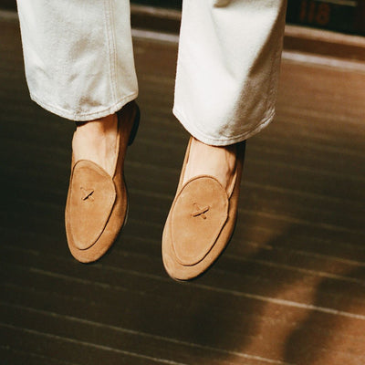 Del Toro Shoes Men's Cognac Suede Milano Loafer