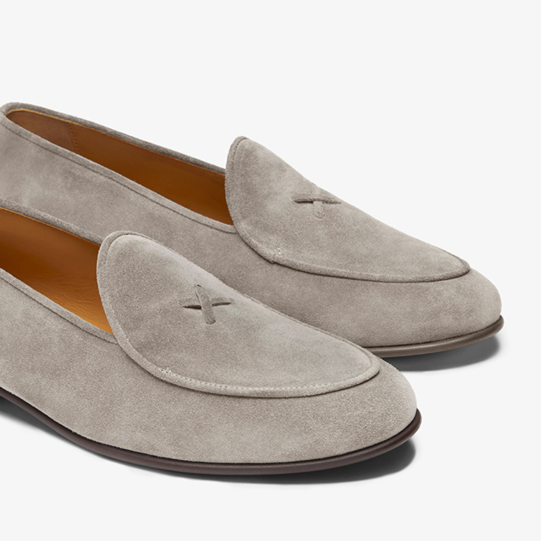 Del Toro Shoes Men's Grigio Suede Milano Loafer