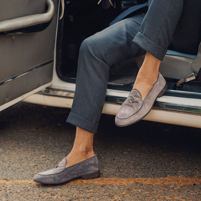 Del Toro Shoes Men's Grigio Suede Milano Loafer