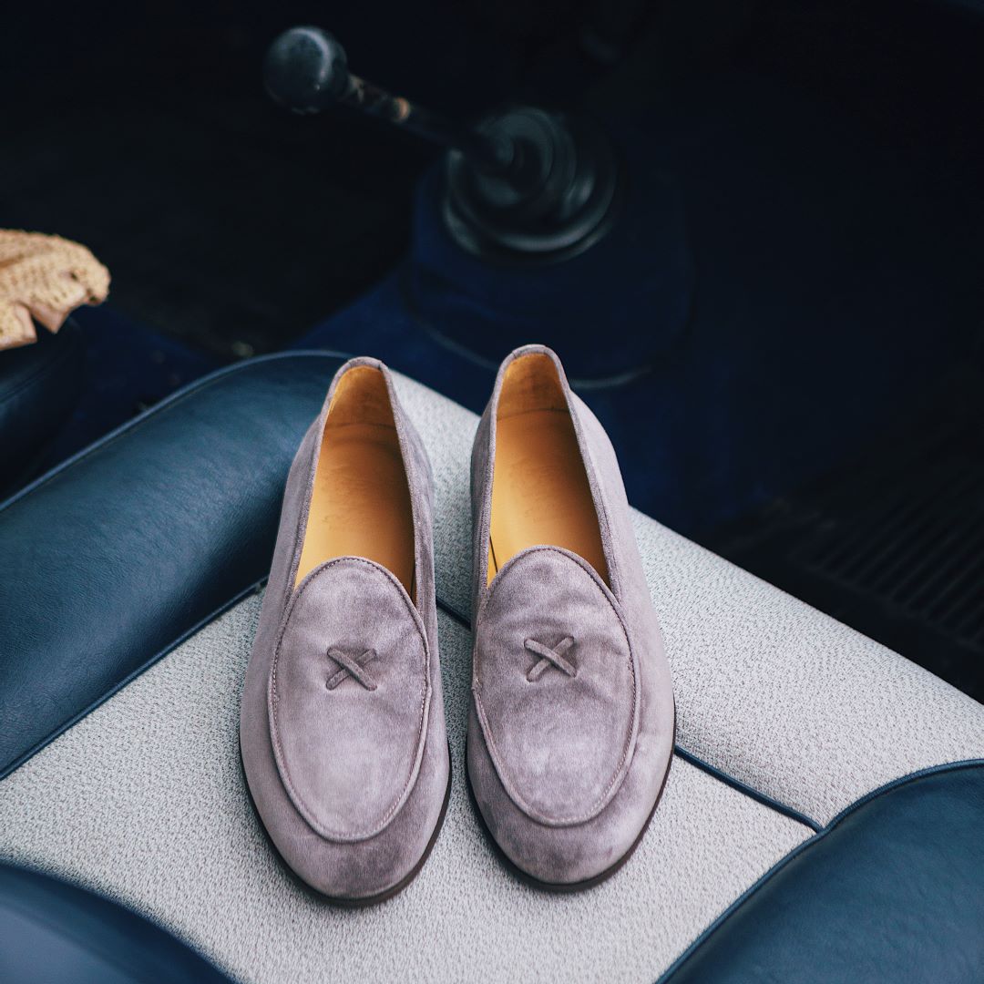 Del Toro Shoes Men's Grigio Suede Milano Loafer