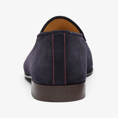 Del Toro Shoes Men's Navy Suede Milano Loafer