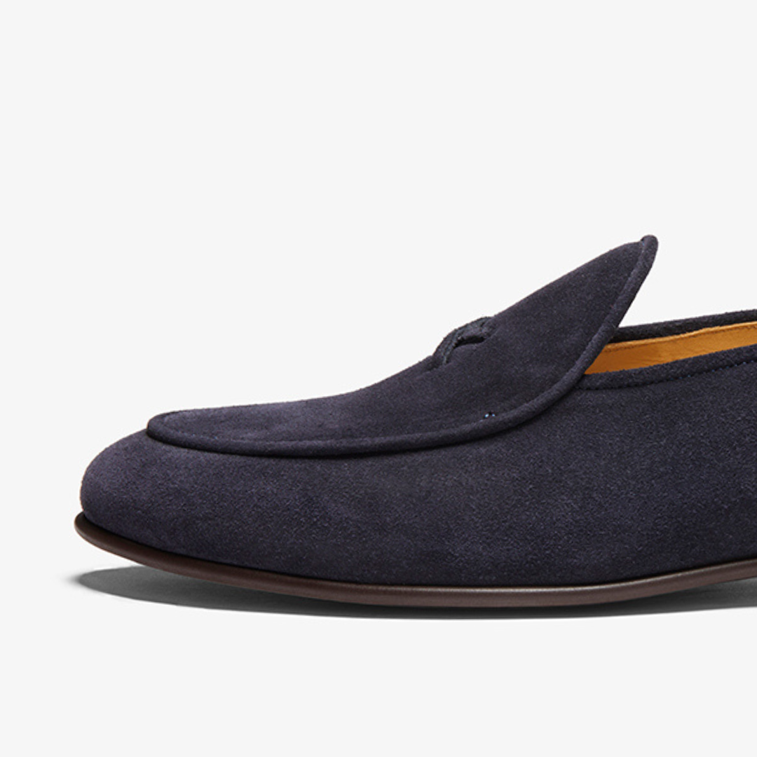 Del Toro Shoes Men's Navy Suede Milano Loafer